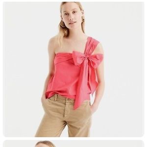 JCrew one shoulder bow top